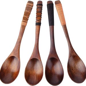 Handmade Wooden Cooking Spoons Set – 4 Pieces