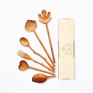 Handmade Wooden Spoon and Fork Set – 6 Pieces