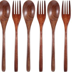 Handmade Wooden Spoon and Fork Set – 8 Pieces