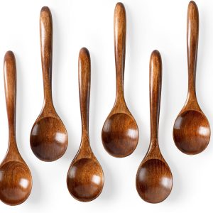 Handmade Wooden Soup Spoons Set – 6 Pieces